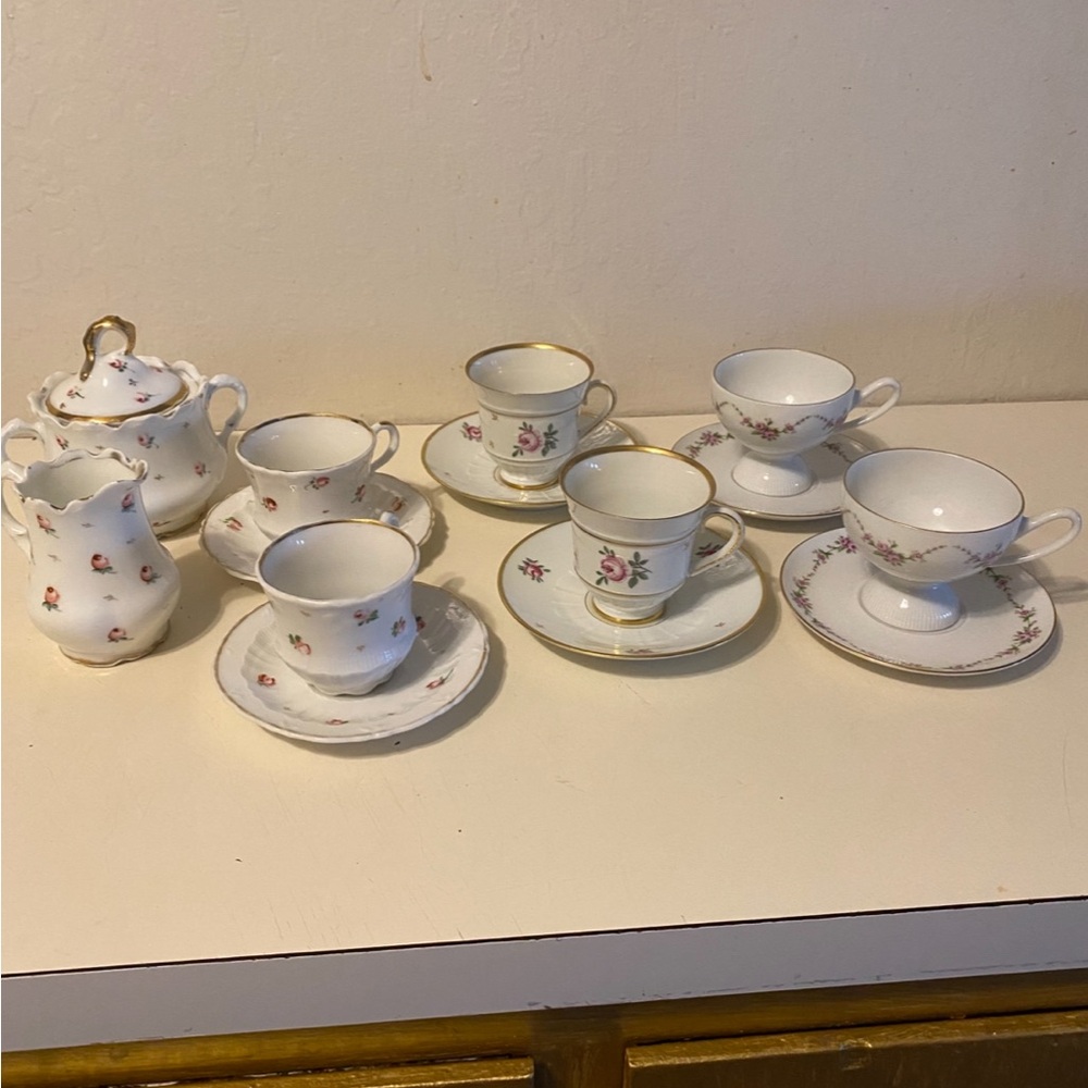 Porcelain tea cup and saucer